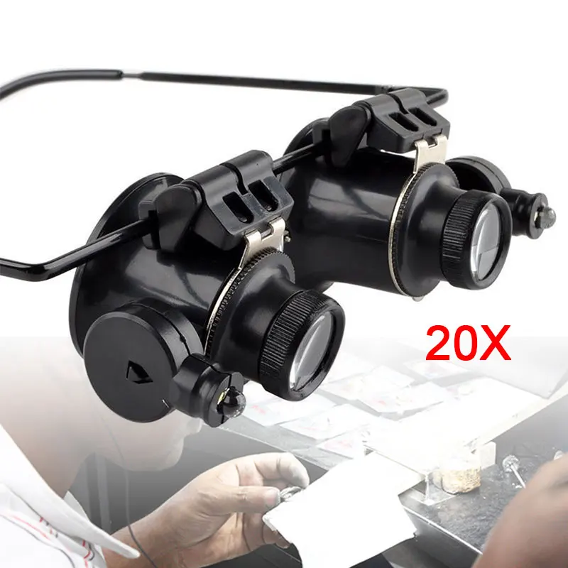

20X Magnifying Magnifier Glasses Timepieces/Electronic Jeweler Watch Repair Appraisal Magnifier LED Lights Loupe Microscope Lens