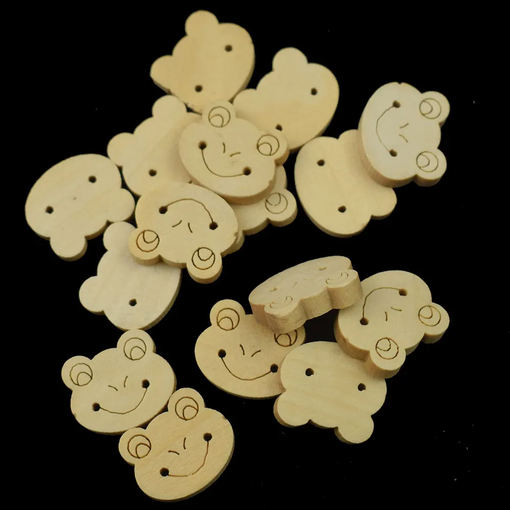 100PC Round Natural Wooden Buttons Patterns Woodwork Sewing Button DIY Garment Scrapbooking Accessories Wood | Дом и сад