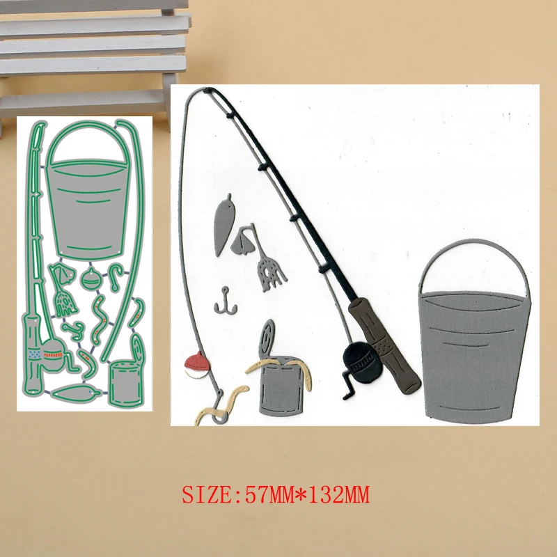 

Fishing Pole Mat Metal Cutting Dies Craft Album Dies Scrapbooking New 2019 Dies Embossing Stencils Paper Card Making Craft Dies