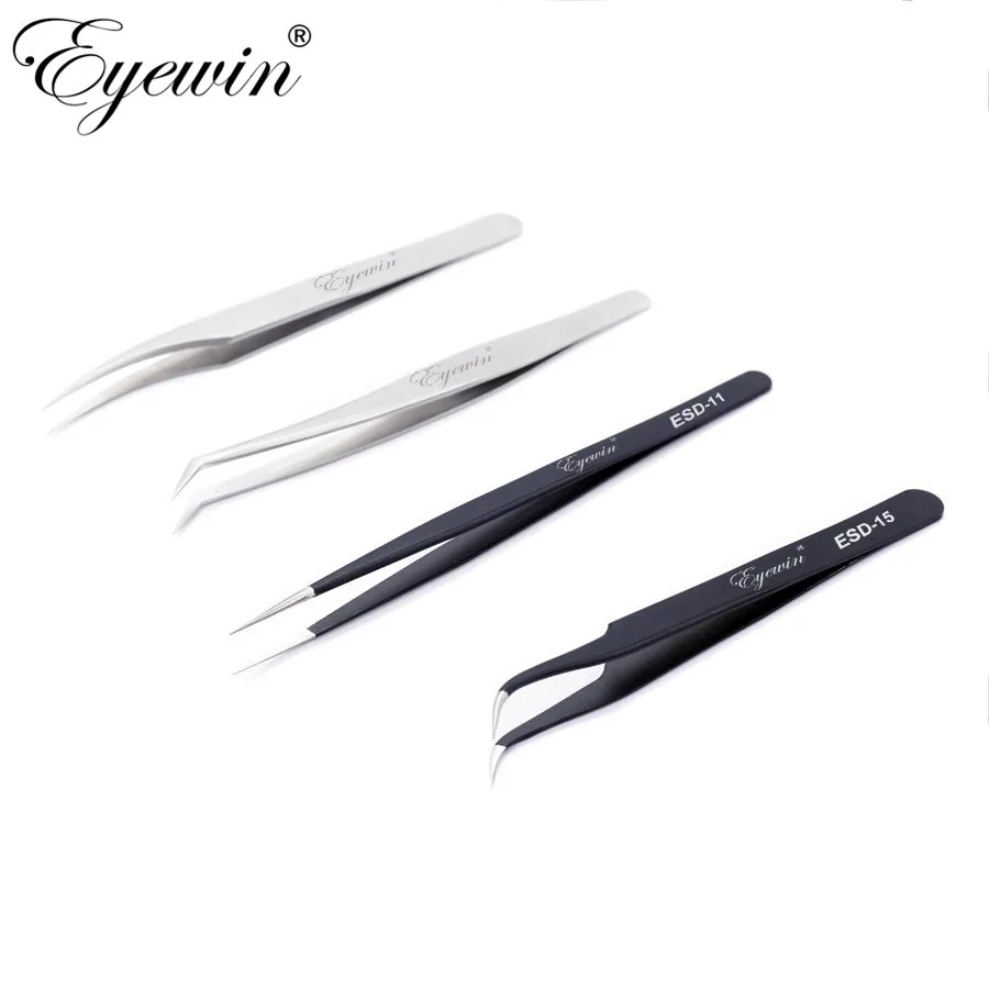 

eyewin stainless non-magnetic eyelash extension tweezers eyelash pincet false eyelash tweezers 3D Individual lash tweezer