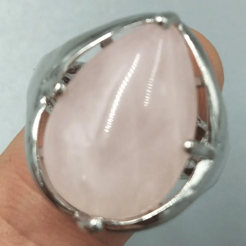 

Free Shipping Women Fashion Jewelry Pink Crystal Water Drop Women Men Bead Ring 6.5~12" US Adjust C5240