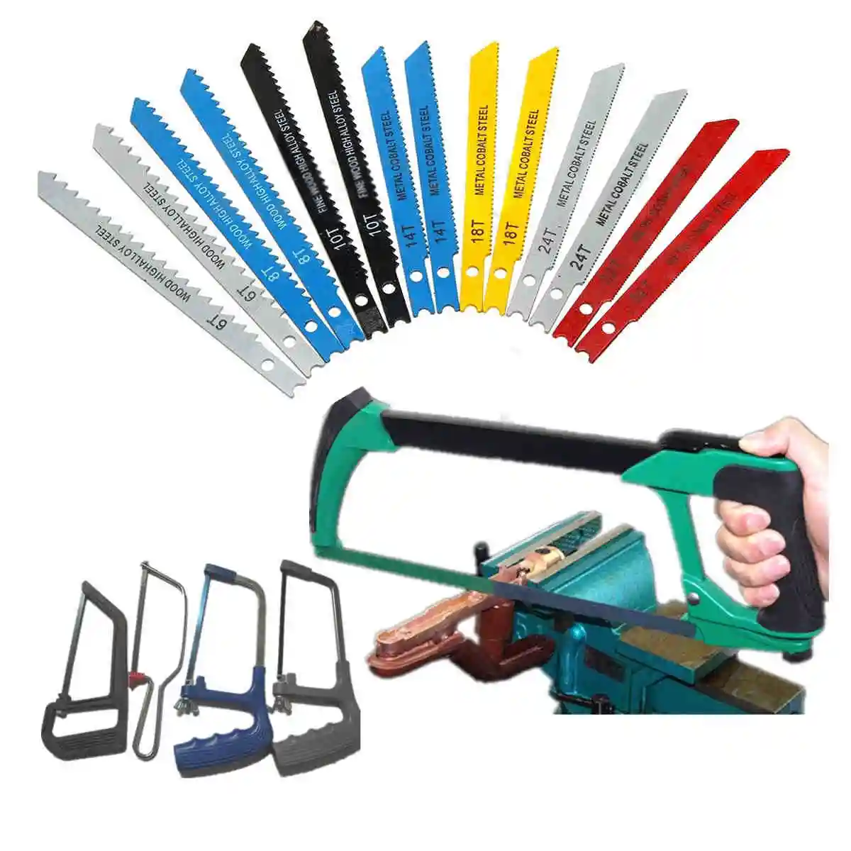 14Pcs Assorted U-shank Jigsaw Blades Metal Plastic Cut Cutting Wood Set New