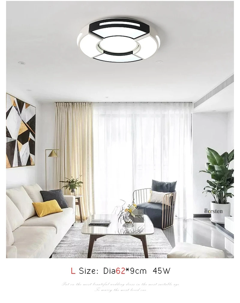 Creative Round Acrylic LED Ceiling Lights For Bedroom Living Room Modern Remote Control Ceiling Lamp Home Lighting Fixture (6)