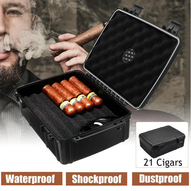 YKPuii Portable Cigar Case Box Builtin Humidor IP68 Waterproof Dust