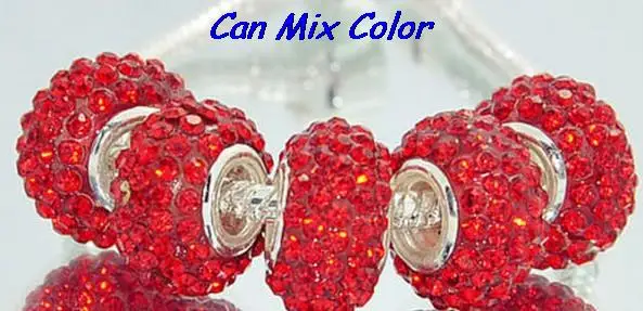 

high quality mix glass lot 14mm x10mm Silver Plated Core Big Hole European Beads Resin charms Bracelets bead crystal