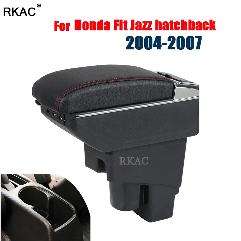 Роскошный 7-usb разъем для Honda Fit Jazz hatchback 2004-2007 двухслойный подлокотник
