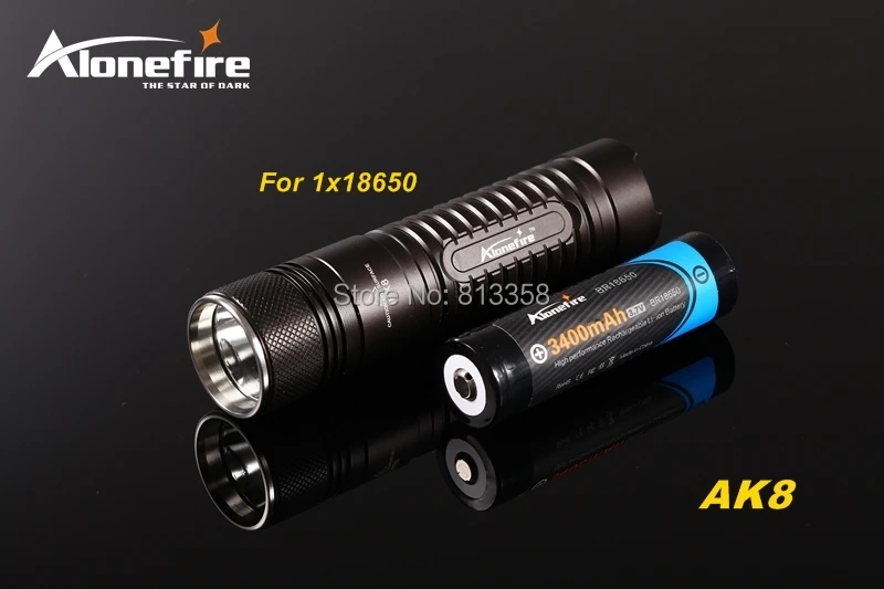 AloneFire AK8 CREE XM-L2 светодиодный 3 Режим HA III военный класс Жесткий анодированный мини легкий фонарик Фонарь для 18650 батареи