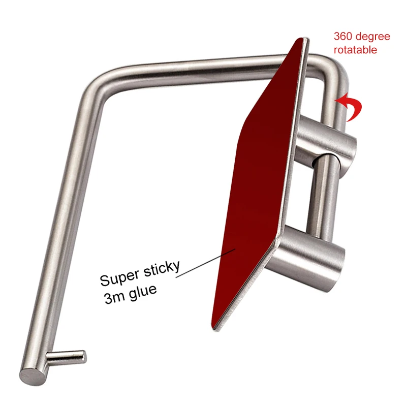 180° rotatable toilet paper holder bathroom towel rack self-adhesive simple stainless steel bathroom storage rack home storage organizer2