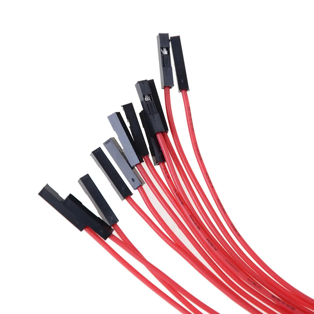 Dupont кабель 20 см ПВХ провод 24AWG 1Pin Женский Соединительный 10 шт./лот|Электрические