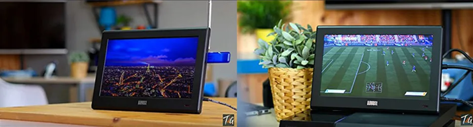 August DA100D Portable Digital TV with DVB-T and DVB-T2 Tuner,Supports Record your Favourite TV Shows to USB storage