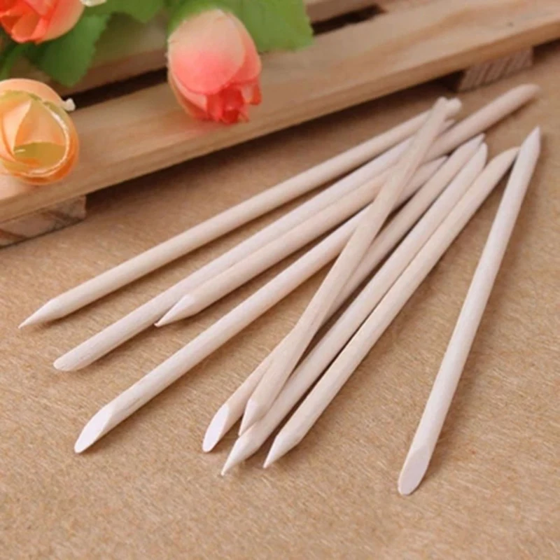 600pcs New Wooden Nail Push Nail Art Wood Sticks Cuticle Pusher Remover