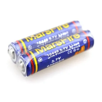 

MarsFire 10440 630mAh 3.7V Li-ion Rechargeable Battery with Protection PCB (1 pair)