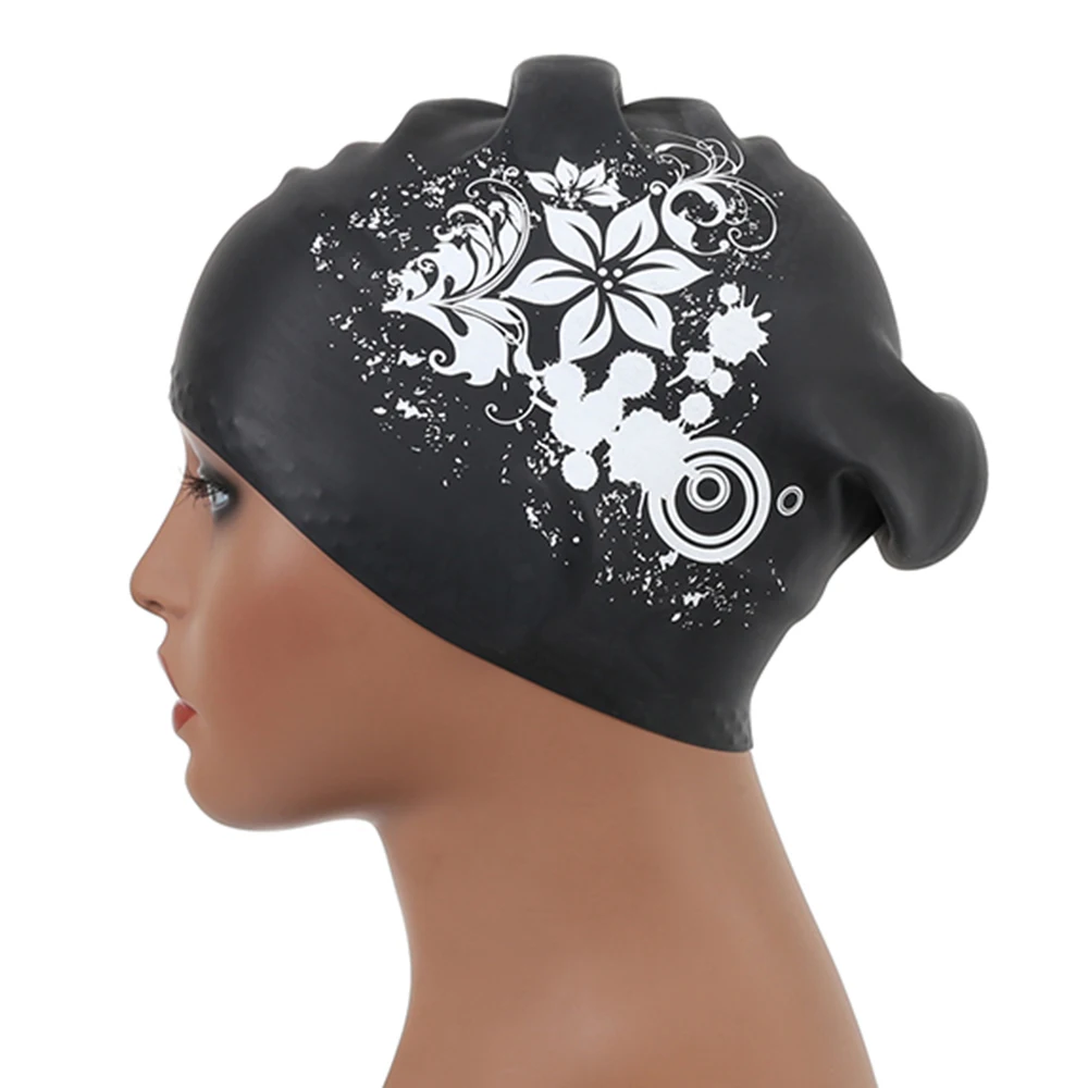

2019 Silicone Waterproof Swimming Caps Protect Ears Long Hair Sports Swim Pool Hat Swimming Cap Free size for Men & Women Adults