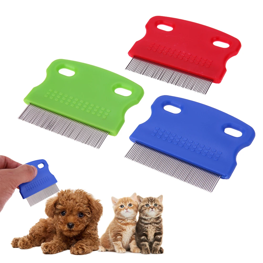 3pcs Pet Comb DogHair Flea Removal Comb Stainless Steel Teeth Hair