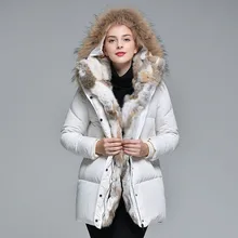 Новинка года, куртка-пуховик для девочек, длинное утепленное пальто с меховым воротником для холодной зимы, хлопковая куртка, приталенный корейский стиль