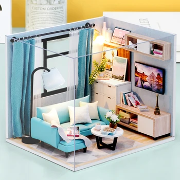 Cutebee Doll House Furniture Miniature Dollhouse DIY Miniature House Toys for Children DIY Dollhouse Gift for Birthday H18-4 sylvanian families house diy dollhouse handmade building toys birthday gift dolls house furniture kids toy juguetes brinquedos