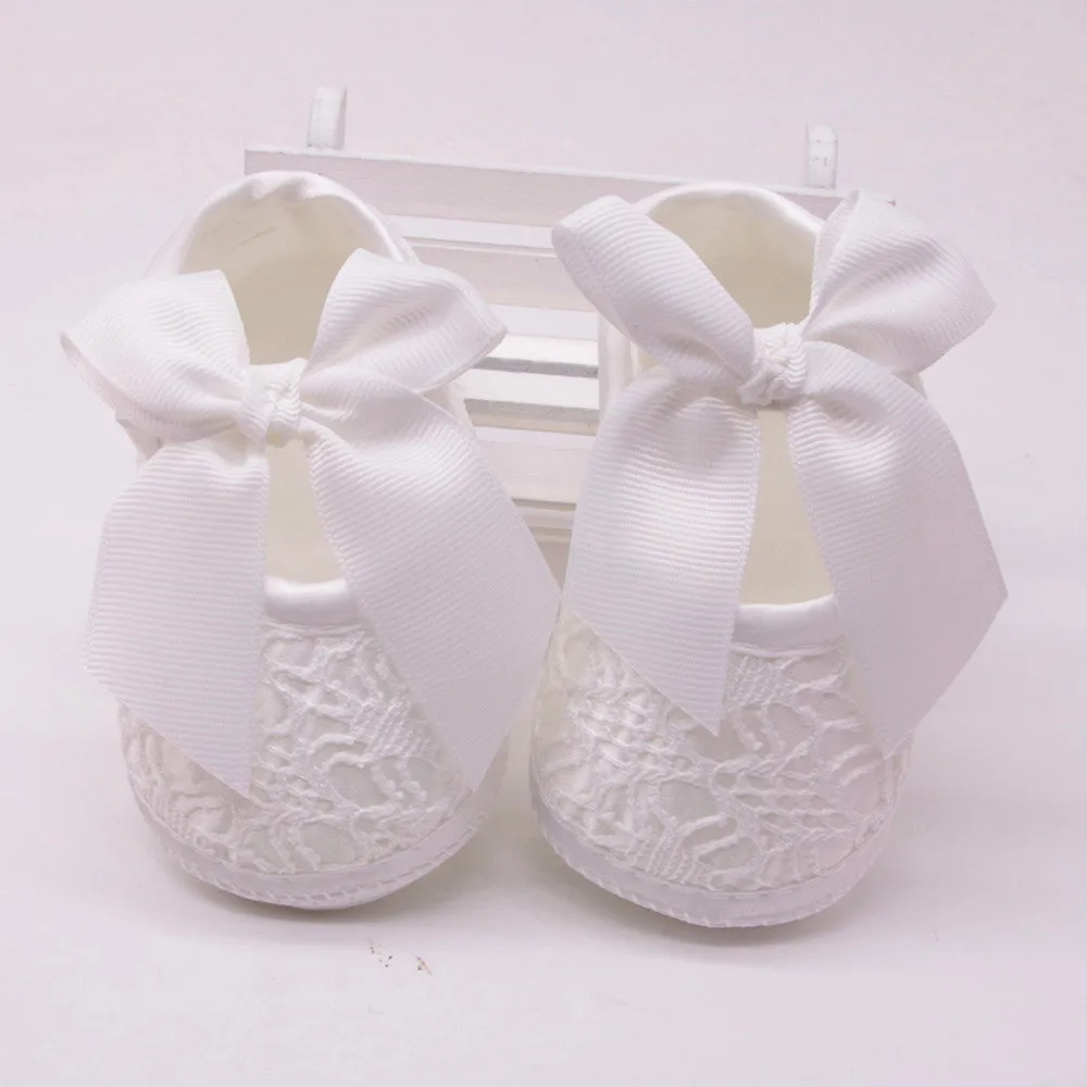 Baby Shoes Newborn Baby Girls Soft Shoes Soft Soled Non-slip Bowknot Footwear Crib Shoes