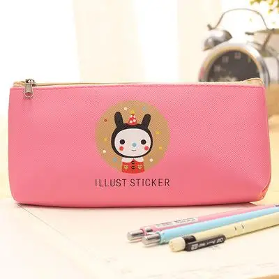 Creative Happy Cats Family Pu Leather Waterproof Pencil Case Stationery Storage Bag School Office Supply Escolar Papelaria - Цвет: B