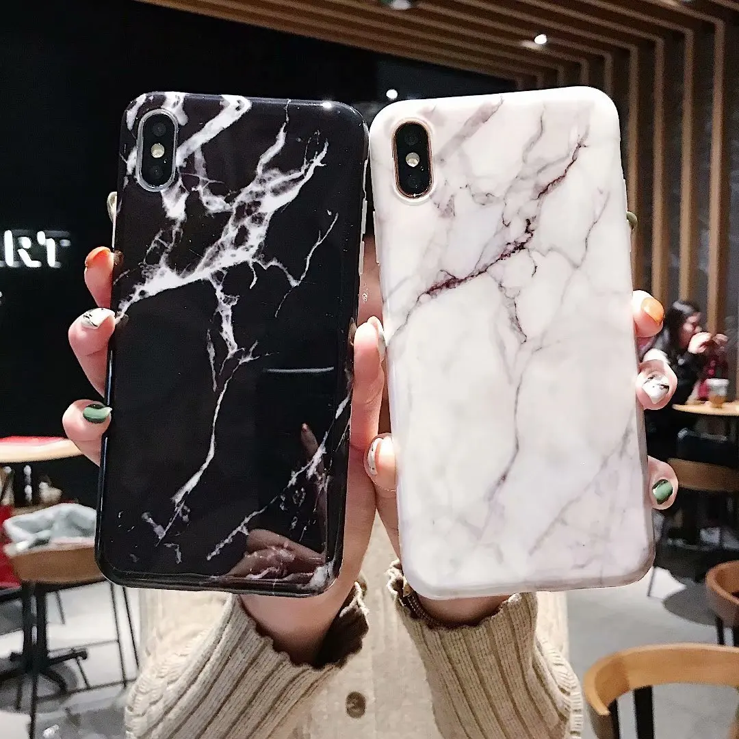

Thicken Drop proof Soft Case for iphone X 10 XR XS MAX 6 6s 7 8 Plus Quality Luxury Marble Stone Pattern Silicone TPU Cover