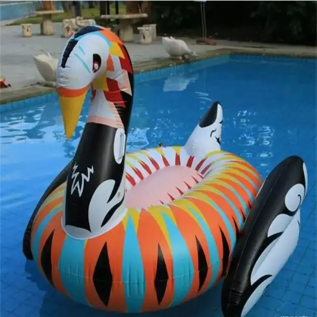 Wholesale-190cm-Colorful-Swan-Inflatable-floating-row-Swimming-Rings-Floating-air-mattress (2)