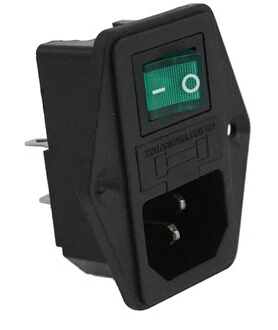 

AC 10A 250V IEC320 C14 Inlet Module Plug Neno Lamp Boat Switch 4 Pins