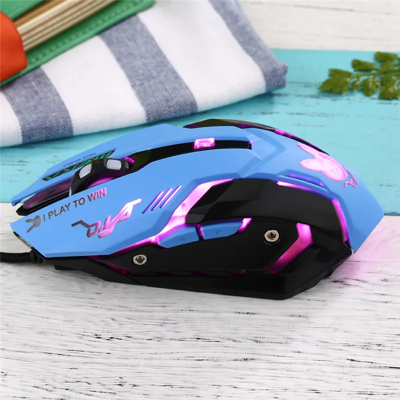 1/PCS OW 6 Buttons Gaming Breathing LED Backlit Gaming Mice D.VA