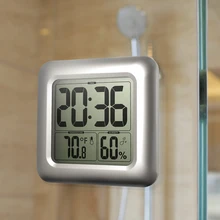 Digital Waterproof Shower Temperature Humidity Timer Desk Bathroom Kitchen font b Table b font Thermometer Large