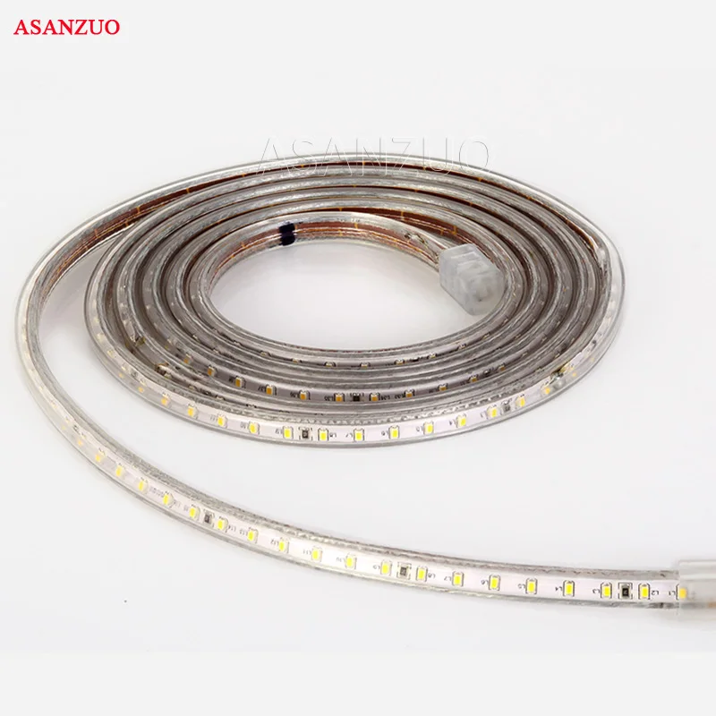 cheap 1M 2M 3M 4M 5M 6M 7M 8M 9M 10M 15M+Power Plug,120leds m SMD3014 AC 220V led strip flexible light Cold white Waterproof led light