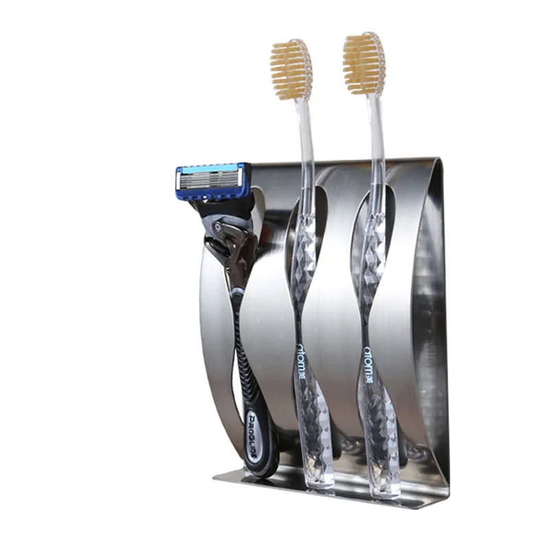 New Stainless steel wall mount toothbrush holder 2 3 position Self