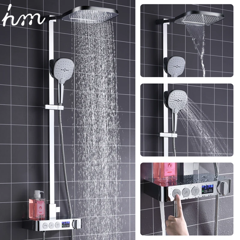 ﻿Buy hm In Wall Touch Digital Shower Bath 3 Function Bathroom Shower
