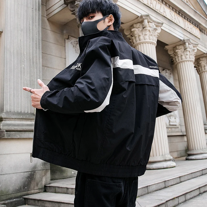 Brand New Men Jacket Spring 2019 Streetwear Mens Jackets and Coats Long Sleeve Front Big Pocket Design Windbreaker Jacket Men