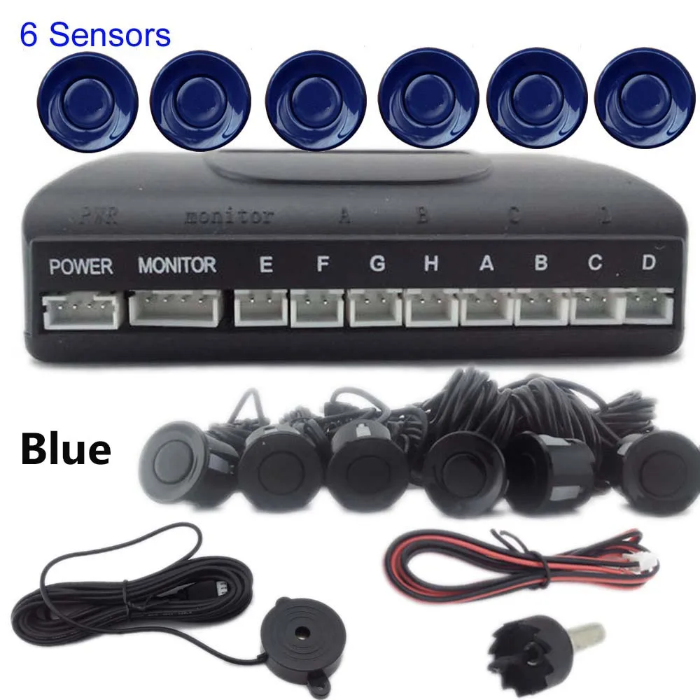 New Arrival Car Parking Sensor 6 Sensors Buzzer Backup Radar Detector