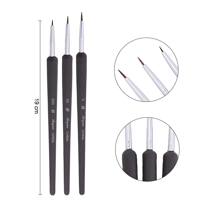 روزاليند 3 قطعة/المجموعة مسمار الفن اثارة قضيب أدوات المهنية التنقيط اللوحة الرسم الأشعة فوق البنفسجية هلام بطانة مسمار صالون استخدام أو الم...