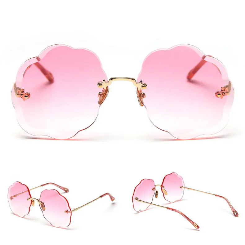 Новые бескаркасные облачные солнцезащитные очки Обрезка солнцезащитные очки трендовые мужские и женские солнечные очки UV400 witih box FML - Цвет линз: pink
