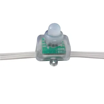 

1000X DC5V input WHITE cable addressable WS2801 RGB LED pixel module square type node string light IP68 express free shipping