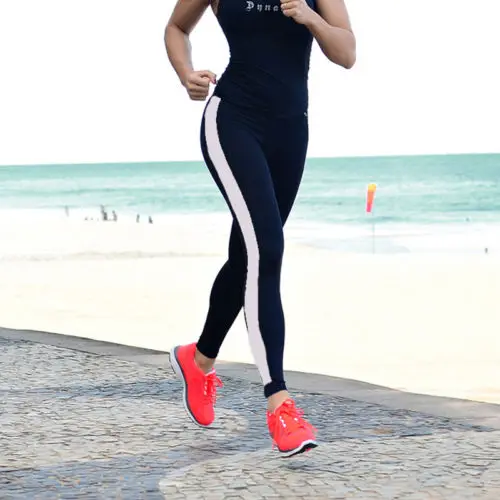 peach lift leggings Women's Sexy Running Fitness Leggings Gym Sports Striped slim Black Solid  long Pants Compression Trousers gym leggings