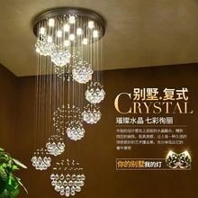 2017 venda quente nova espiral led candelabro de cristal k9 lustre após a venda o estar do lobby escalas + frete grátis