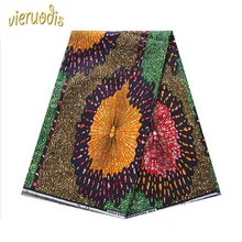 6 ярдов африканская восковая печатная ткань голландская хлопок ткани, материал Дашики батик настоящий цветочный для платья A000487