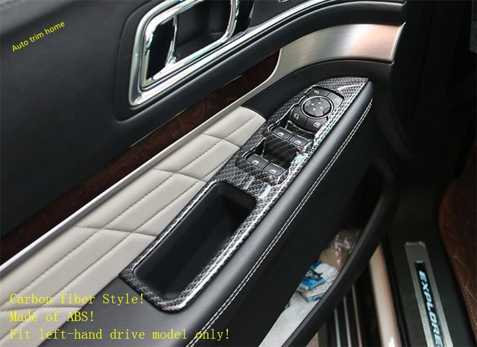 Lapetus For Ford Explorer 2016 2017 2018 ABS Inner Door Armrest Window Lift Button Molding Garnish Cover Trim Carbon Fiber Style interior for toyota sienna 2013 2017 abs door armrest panel window glass lift buttons frame cover trim molding garnish page 1 page 1 page 2 page 3 page 3 page 4