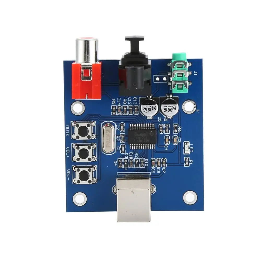 PCM2704 Audio DAC USB to S/PDIF Sound Card HIFI DAC Decoder Board 3.5mm Analog Coaxial Optical 16bit 32KHz/44.1KHz/48KHz A8-10