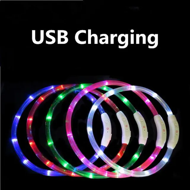 Pet USB Ricaricabile Collare di Cane Del LED Luce di Notte di Sicurezza Lampeggi Pet USB Ricaricabile Collare di Cane Del LED Luce di Notte di Sicurezza Lampeggi