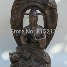 Bi001216 1" Китайский Бронзовый Сиденья Тигр Дракон Медицина Король медицинское Бог скульптура