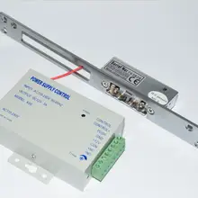 С адаптером питания, длинная узкая пластина, дверной замок, замок для ворот, электрический удар, безопасный/Безопасный, регулируемый для контроля доступа