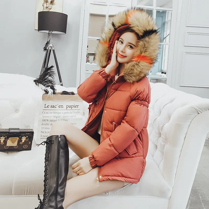 

Women Winter Parka Long Jacket Coat 2018 New Fashion Fur Collar Hooded Thick Warm Slim Female Padded Jackets M L XL XXL