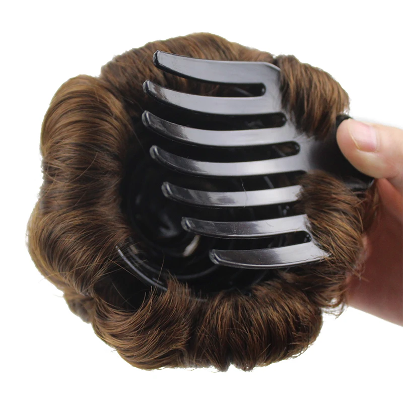 JOY&BEAUTY Curly Chignon For Women 9 Flower Roller Clip in Fake Hair Piece Synthetic Hair Accessories High Temperature 5 Color JOY&BEAUTY Curly Chignon For Women 9 Flower Roller Clip in Fake Hair Piece Synthetic Hair Accessories High Temperature 5 Color