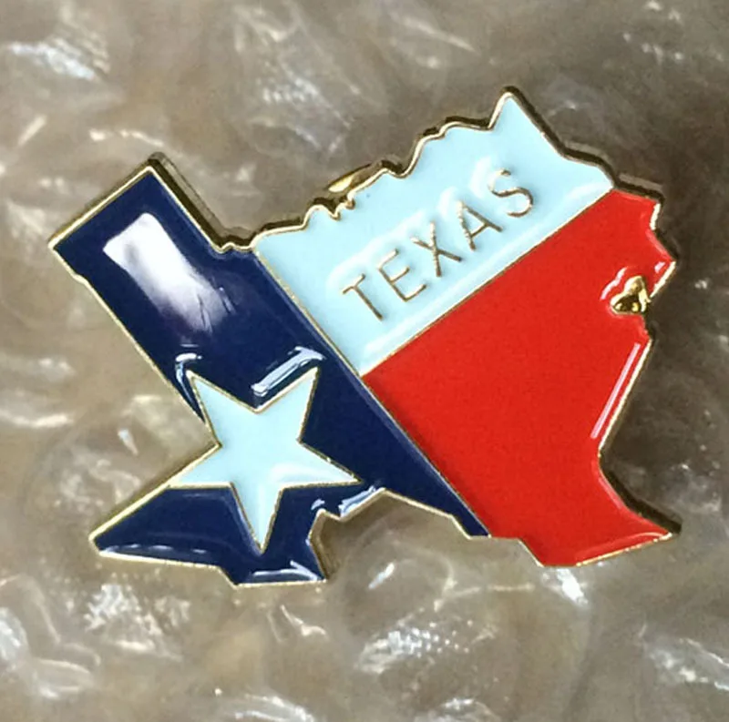 Wholesale Texas Brooch Pin Custom Pins Enamel Mens Suit Pins Made by Iron with 1pcs Butterfly