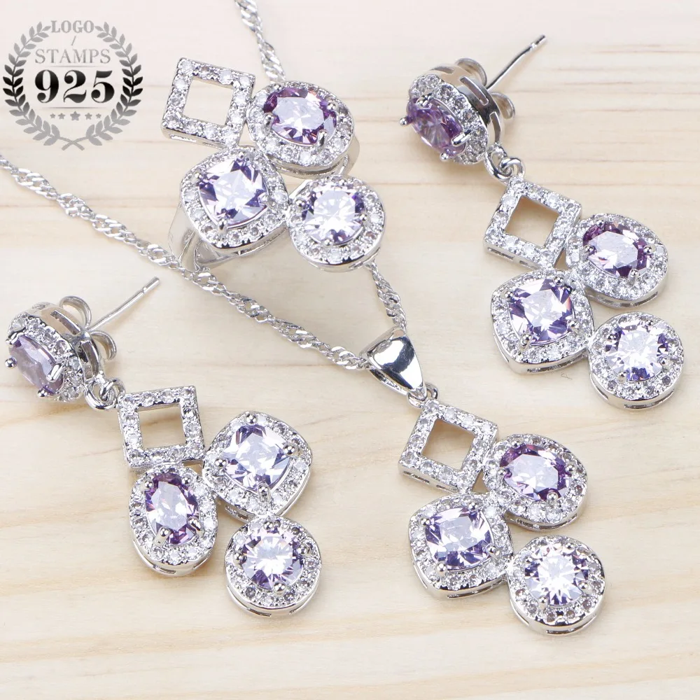 purple wedding jewelry sets