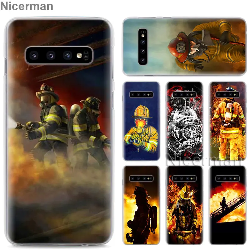 

Phone Case for Samsung Galaxy S10e S10 S8 S9 Plus S6 S7 Edge A40 A50 A70 M20 Cover Firefighter Heroes Hard PC Case