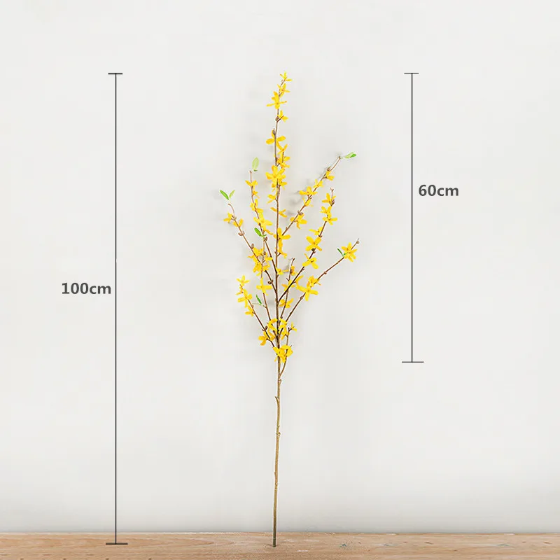 Flone European Artificial Flowers Simulation Flower Branch Winter Jasmine Silk Flower Plant Wedding Home Party Decor Floral (5)