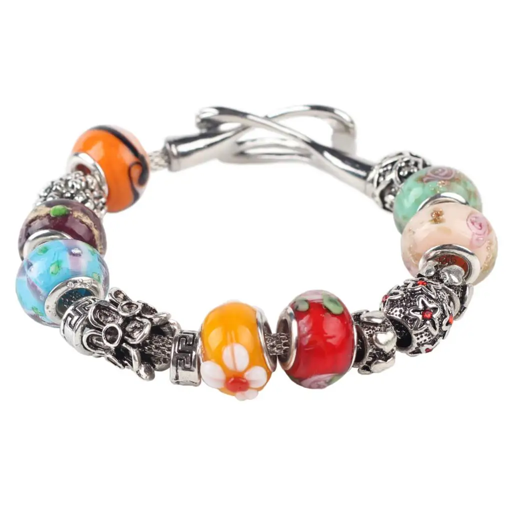 

Bonsny 2015 News Luxury Crystal Handmade Bracelets Murano Bracelet Glass Ceramic Bead Fashion Brand Bangle Jewelry Girls Women